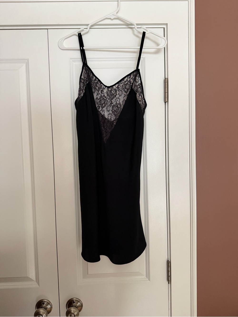 Black Lace-Trim Slip Dress - Vintage Victoria’s Secret